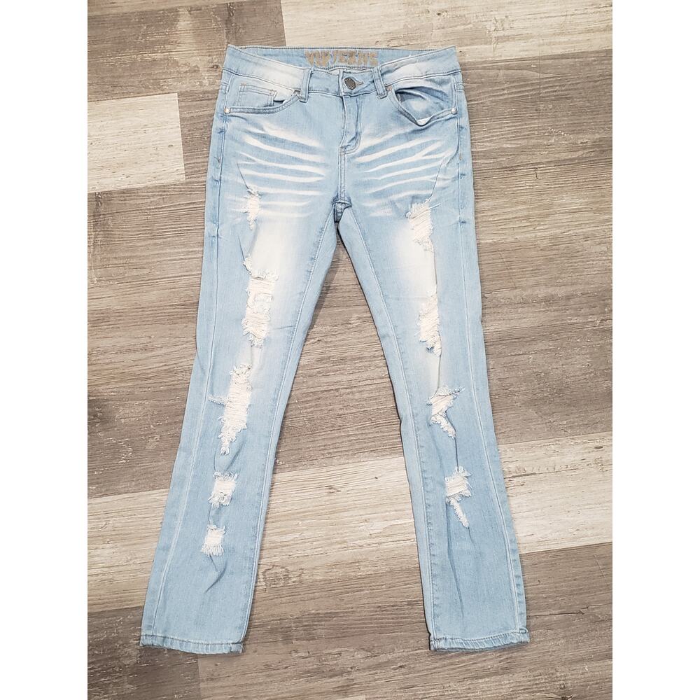 VIP Jeans Distressed Light Washed Blue Jeans | Size 5 / 6